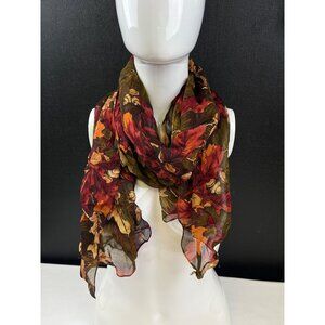 Elegant Floral Chiffon Scarf 59in Long SKU 7060